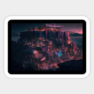 Acropolis Cyberpunk style Sticker